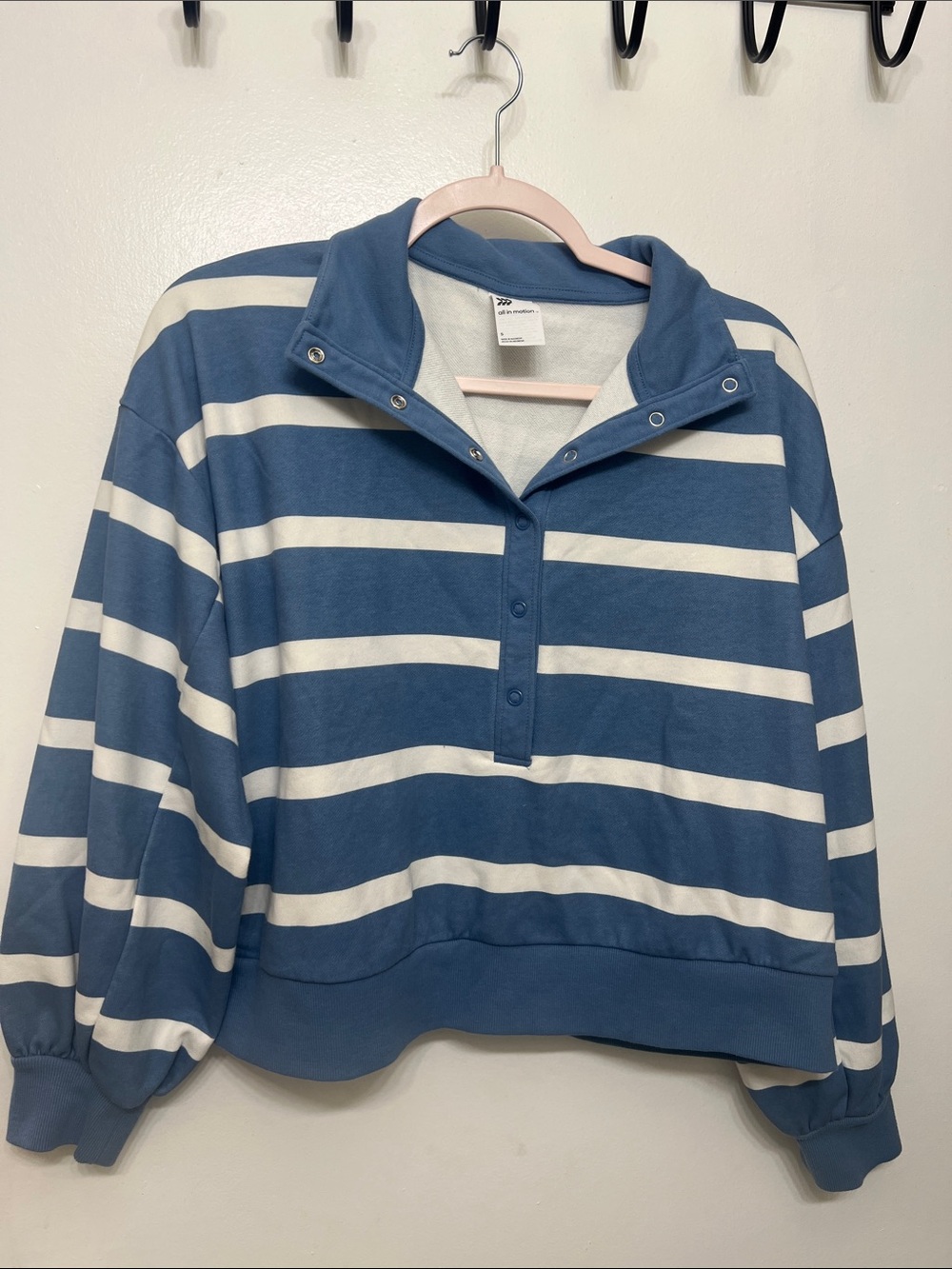 Striped Blue and White Pullover Rugby Sweater